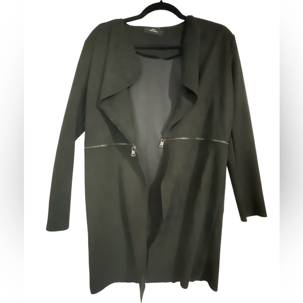 Women's Black Open Front Convertible Jacket SMALL